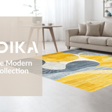 Ultra Soft Area Rug, Non Slip, Stain Resistant, Washable Area Rugs for Living Room, Bedroom, Contemporary Vibrant Patterned Surface(Yellow)