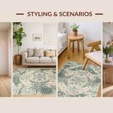 Elegant Sage Toned Geometric Motif(Beige)