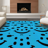 Ultra Soft Area Rug, Non Slip, Stain Resistant, Washable Area Rugs for Living Room, Bedroom, Unique Playful Pop Design(Blue)