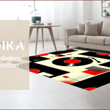 Ultra Soft Area Rug, Non Slip, Stain Resistant, Washable Area Rugs for Living Room, Bedroom, Vinyl Record Round(Black)