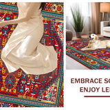 Ultra Soft Area Rug, Non Slip, Stain Resistant, Washable Area Rugs for Living Room, Bedroom, Lively Medley of Diverse Hues(Red)
