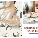 Ultra Soft Area Rug, Non Slip, Stain Resistant, Washable Area Rugs for Living Room, Bedroom, Charming Woodland Animal Aesthetic(Beige)