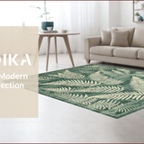 Ultra Soft Area Rug, Non Slip, Stain Resistant, Washable Area Rugs for Living Room, Bedroom, Elegant Vintage Floral Print Aesthetic(Green)