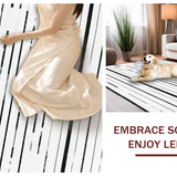 Ultra Soft Area Rug, Non Slip, Stain Resistant, Washable Area Rugs for Living Room, Bedroom, Front Porch Mat: Contrast Line Design Woven Floor Art(Black)
