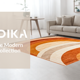 Ultra Soft Area Rug, Non Slip, Stain Resistant, Washable Area Rugs for Living Room, Bedroom, Striking Warm-Toned Geometric Style(Brown)
