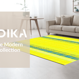 Ultra Soft Area Rug, Non Slip, Stain Resistant, Washable Area Rugs for Living Room, Bedroom, Radiant Decorative Wave Composition(Yellow)