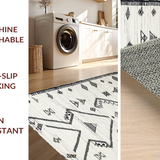 Ultra Soft Area Rug, Non Slip, Stain Resistant, Washable Area Rugs for Living Room, Bedroom, Contemporary Patterned Textured Beauty(White)