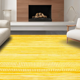 Ultra Soft Area Rug, Non Slip, Stain Resistant, Washable Area Rugs for Living Room, Bedroom, Cozy Warm Yellow Motif(Yellow)