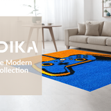 Ultra Soft Area Rug, Non Slip, Stain Resistant, Washable Area Rugs for Living Room, Bedroom, Artistic Tech-Inspired Decorative Rug(Blue)