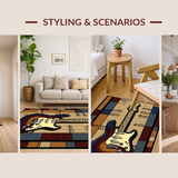 Ultra Soft Area Rug, Non Slip, Stain Resistant, Washable Area Rugs for Living Room, Bedroom, Rustic Earthy Color Palette(Brown)