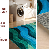 Ultra Soft Area Rug, Non Slip, Stain Resistant, Washable Area Rugs for Living Room, Bedroom, Eclectic Modern Color Splash(Blue)