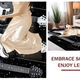 Ultra Soft Area Rug, Non Slip, Stain Resistant, Washable Area Rugs for Living Room, Bedroom, Modern 3D Guitar Artistry(Gray)