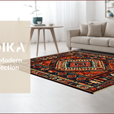 Ultra Soft Area Rug, Non Slip, Stain Resistant, Washable Area Rugs for Living Room, Bedroom, Rustic Native American Entryway Rug with Intricate Patterns(Red)