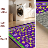 Ultra Soft Area Rug, Non Slip, Stain Resistant, Washable Area Rugs for Living Room, Bedroom, Elegant Floral Medley Design(Purple)