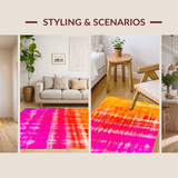 Ultra Soft Area Rug, Non Slip, Stain Resistant, Washable Area Rugs for Living Room, Bedroom, Lively Soft Ombre Effect Style(Orange)