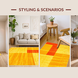 Ultra Soft Area Rug, Non Slip, Stain Resistant, Washable Area Rugs for Living Room, Bedroom, Bold Geometric Tiled Composition(Yellow)
