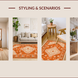Ultra Soft Area Rug, Non Slip, Stain Resistant, Washable Area Rugs for Living Room, Bedroom, Boho Low Pile(Orange)