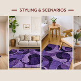 Ultra Soft Area Rug, Non Slip, Stain Resistant, Washable Area Rugs for Living Room, Bedroom, Elegant Dark Purple Shag Texture(Purple)