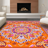 Ultra Soft Area Rug, Non Slip, Stain Resistant, Washable Area Rugs for Living Room, Bedroom, Eclectic Earthy Floral Inspiration(Orange)