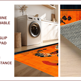 Ultra Soft Area Rug, Non Slip, Stain Resistant, Washable Area Rugs for Living Room, Bedroom, Vibrant Ethnic Animal Print Charm(Orange)