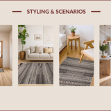 Ultra Soft Area Rug, Non Slip, Stain Resistant, Washable Area Rugs for Living Room, Bedroom, Rustic Braided Textured Elegance(Gray)