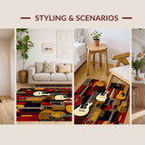 Chic Abstract Red and Yellow Composition(Black)