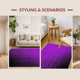 Ultra Soft Area Rug, Non Slip, Stain Resistant, Washable Area Rugs for Living Room, Bedroom, Bold Purple Modern Design(Purple)
