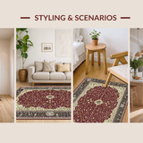 Elegant Bordeaux Medallion Design(Red)