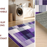 Ultra Soft Area Rug, Non Slip, Stain Resistant, Washable Area Rugs for Living Room, Bedroom, Luxurious Modern Tiled Aesthetic(Purple)