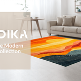 Ultra Soft Area Rug, Non Slip, Stain Resistant, Washable Area Rugs for Living Room, Bedroom, Contemporary Fluffy Textured Style(Orange)
