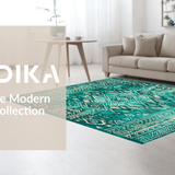 Lively Teal Abstract Composition(Green)