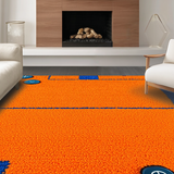 Ultra Soft Area Rug, Non Slip, Stain Resistant, Washable Area Rugs for Living Room, Bedroom, Striking Graphic Tech-Inspired Design(Orange)