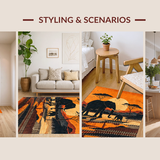 Ultra Soft Area Rug, Non Slip, Stain Resistant, Washable Area Rugs for Living Room, Bedroom, Contemporary Wildlife Themed Aesthetic(Orange)
