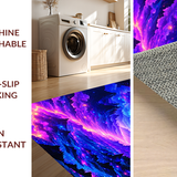 Ultra Soft Area Rug, Non Slip, Stain Resistant, Washable Area Rugs for Living Room, Bedroom, Dynamic Colorful Stellar Patterns(Purple)
