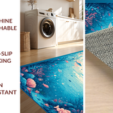 Ultra Soft Area Rug, Non Slip, Stain Resistant, Washable Area Rugs for Living Room, Bedroom, Radiant Aquatic Harmony Style(Blue)