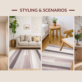 Ultra Soft Area Rug, Non Slip, Stain Resistant, Washable Area Rugs for Living Room, Bedroom, Contemporary Soft Mauve and Taupe(Gray)