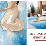 Ultra Soft Area Rug, Non Slip, Stain Resistant, Washable Area Rugs for Living Room, Bedroom, Sky-inspired Soft Blue Aesthetic(Blue)