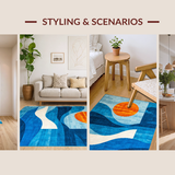 Sophisticated Geometric Wave Motif(Blue)