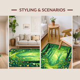 Ultra Soft Area Rug, Non Slip, Stain Resistant, Washable Area Rugs for Living Room, Bedroom, Joyful Colorful Garden Vibe(Green)