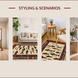 Ultra Soft Area Rug, Non Slip, Stain Resistant, Washable Area Rugs for Living Room, Bedroom, Whimsical Coastal Fishing Scene(Beige)
