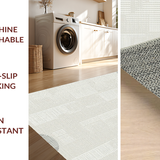 Ultra Soft Area Rug, Non Slip, Stain Resistant, Washable Area Rugs for Living Room, Bedroom, Rustic Textured Scalloped Motif(Beige)