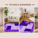Ultra Soft Area Rug, Non Slip, Stain Resistant, Washable Area Rugs for Living Room, Bedroom, Contemporary Soft Shag Aesthetic(Purple)