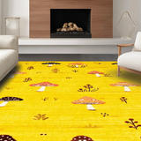 Ultra Soft Area Rug, Non Slip, Stain Resistant, Washable Area Rugs for Living Room, Bedroom, Playful Yellow Mushroom Aesthetic(Yellow)