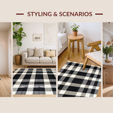 Elegant Monochrome Patterned Runner(Black)