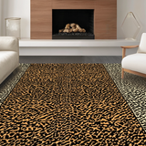 Ultra Soft Area Rug, Non Slip, Stain Resistant, Washable Area Rugs for Living Room, Bedroom, Elegant Warm Toned Animal Design(Brown)