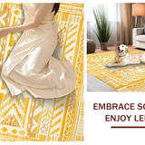 Ultra Soft Area Rug, Non Slip, Stain Resistant, Washable Area Rugs for Living Room, Bedroom, Rustic Earthy Geometric Arrangement(Yellow)