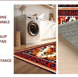 Ultra Soft Area Rug, Non Slip, Stain Resistant, Washable Area Rugs for Living Room, Bedroom, Southwest Aztec Low Pile Living Room Rug(Orange)