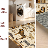 Ultra Soft Area Rug, Non Slip, Stain Resistant, Washable Area Rugs for Living Room, Bedroom, Foldable Adventurous Animal Kingdom Mat(Beige)