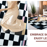 Contemporary Geometric Black and White(Black)