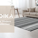 Ultra Soft Area Rug, Non Slip, Stain Resistant, Washable Area Rugs for Living Room, Bedroom, Minimalist Dual-Tone Striped Floor Covering with Absorbent Non-Slip Texture(Gray)